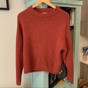 Universal Thread Crewneck Cable Knit Sweater Rust Size S